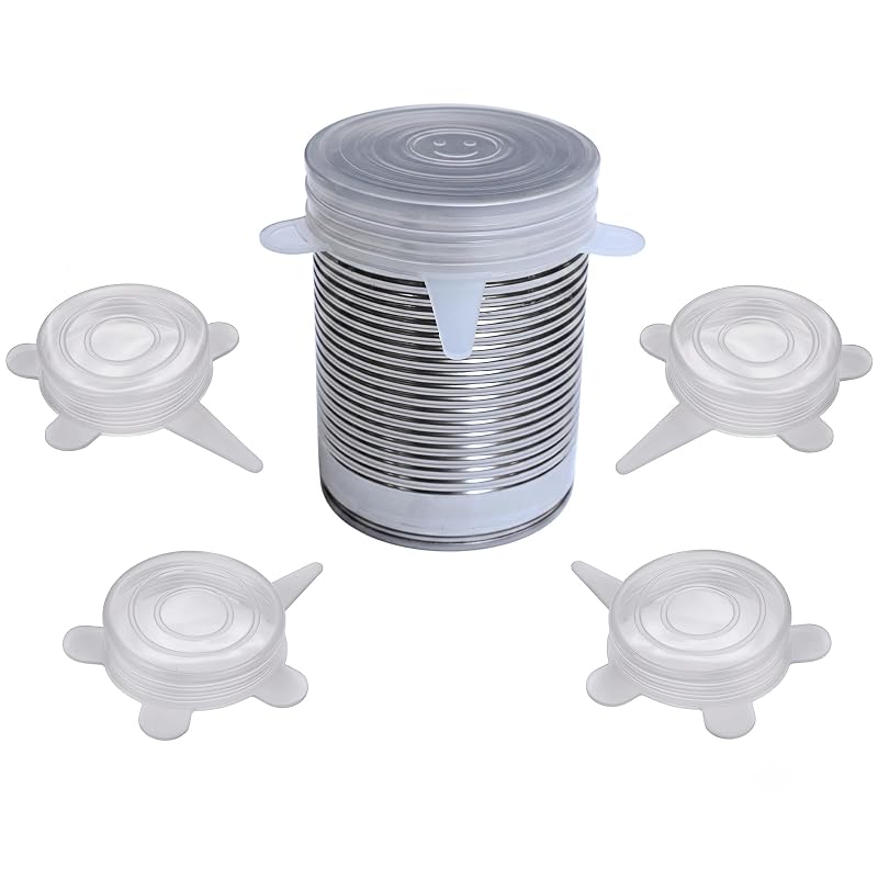 Tampas de Silicone Flexíveis para Latas de Alimentos e Ração Úmida Spoiled Pet, Brancas, Pacote com 4