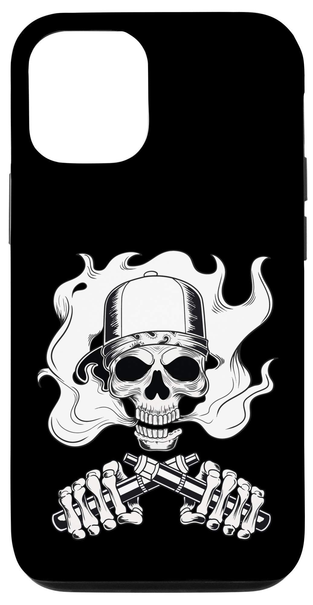 iPhone 12/12 Pro skeleton skull is vaping and making vape clouds Case