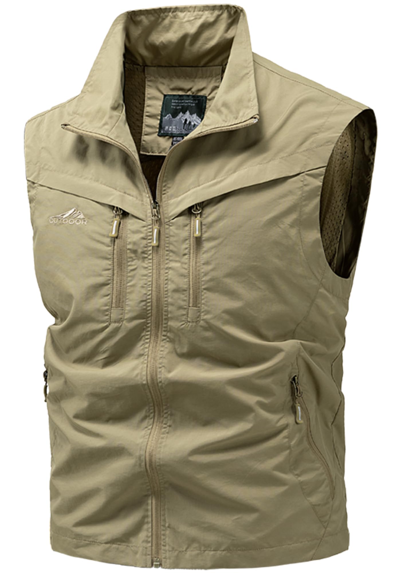 FEOYA Gilet D'extérieur pour Homme Gilets de Pêche avec Multi-Poches Léger à Séchage Rapide Gilet Sans Manches de Sport Voyage Camping Chasse Photographie Camping
