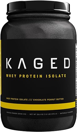 Kaged Polvo aislado de proteína de suero  Chocolate PB  Suero de leche 100% puro y bajo en lactosa  Bebida de recuperación después del entrenamiento