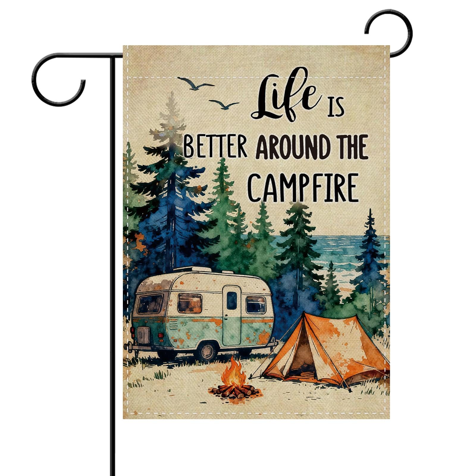 Bandera de jardín vintage para caravana Dyrenson y decoración de patio exterior