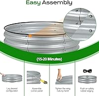 Vista 8 de Aoodor Cama de jardín elevada de metal de 9 pulgadas de alto y 30 pulgadas, maceta para exteriores y kit de jardín elevado para verduras, flores