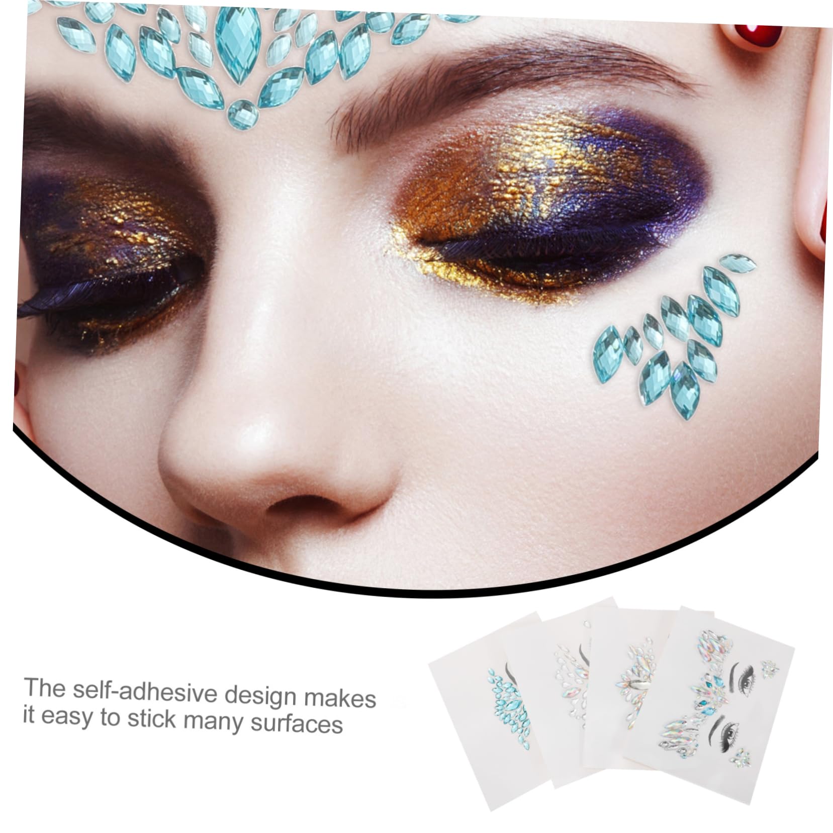 Healvian 12pezzi Adesivi Brillanti Per Viso Gemme Di Cristallo Temporanee Per Trucco Perfetti Per Feste Eventi e Occasioni Speciali