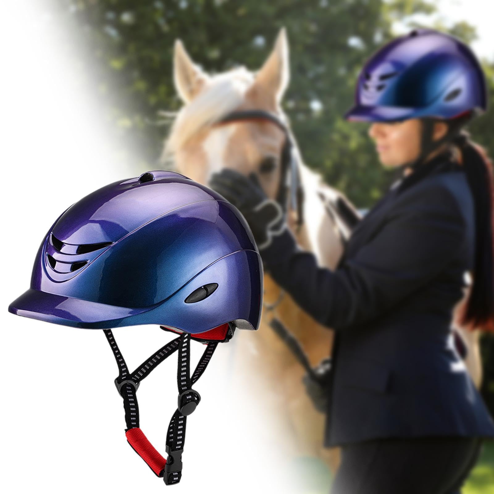 B Baosity Casco de Equitación Ligero de Material PC Gorro Ecuestre Protector con Forro Lavable Accesorio Ajustable para Montar Apto para Adultos Deportes
