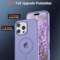 Vista 585 de SUPFINE - Funda magnética para iPhone 13 Pro Max (compatible con MagSafe), (protección contra caídas de grado militar de 10 pies), delgada, Negro