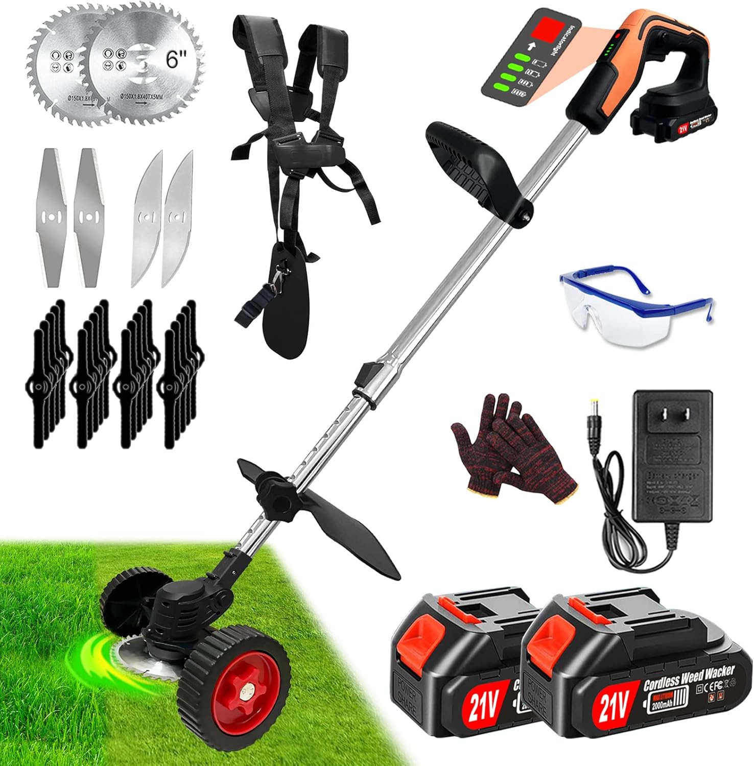 Cordless String Trimmer, Electric Battery Powered Grass