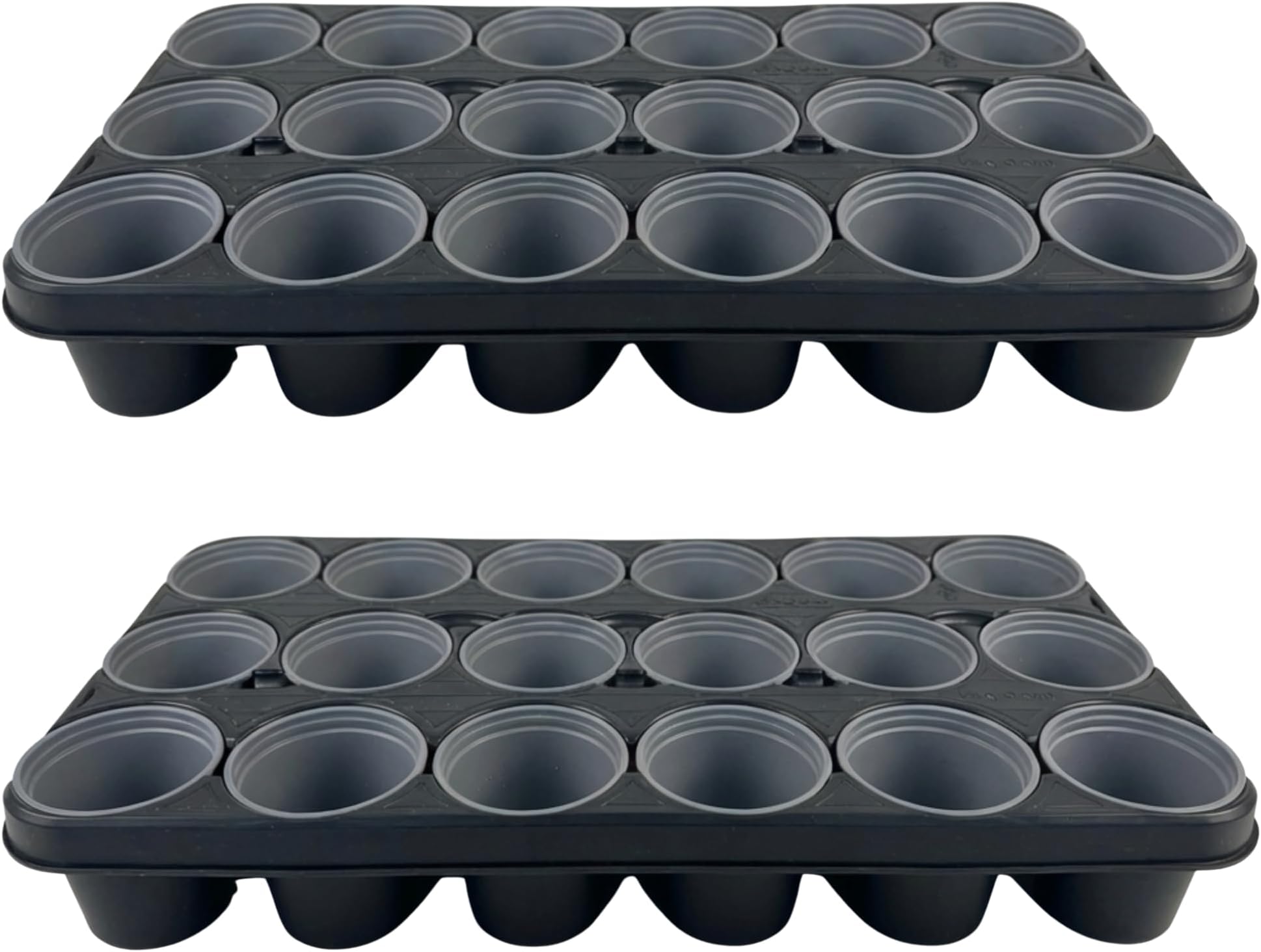 18×9 cm Plant Pot Shuttle Trays – Pack of 2, Pot Carry & Propagation Trays (With or Without Pots) (With Pots)