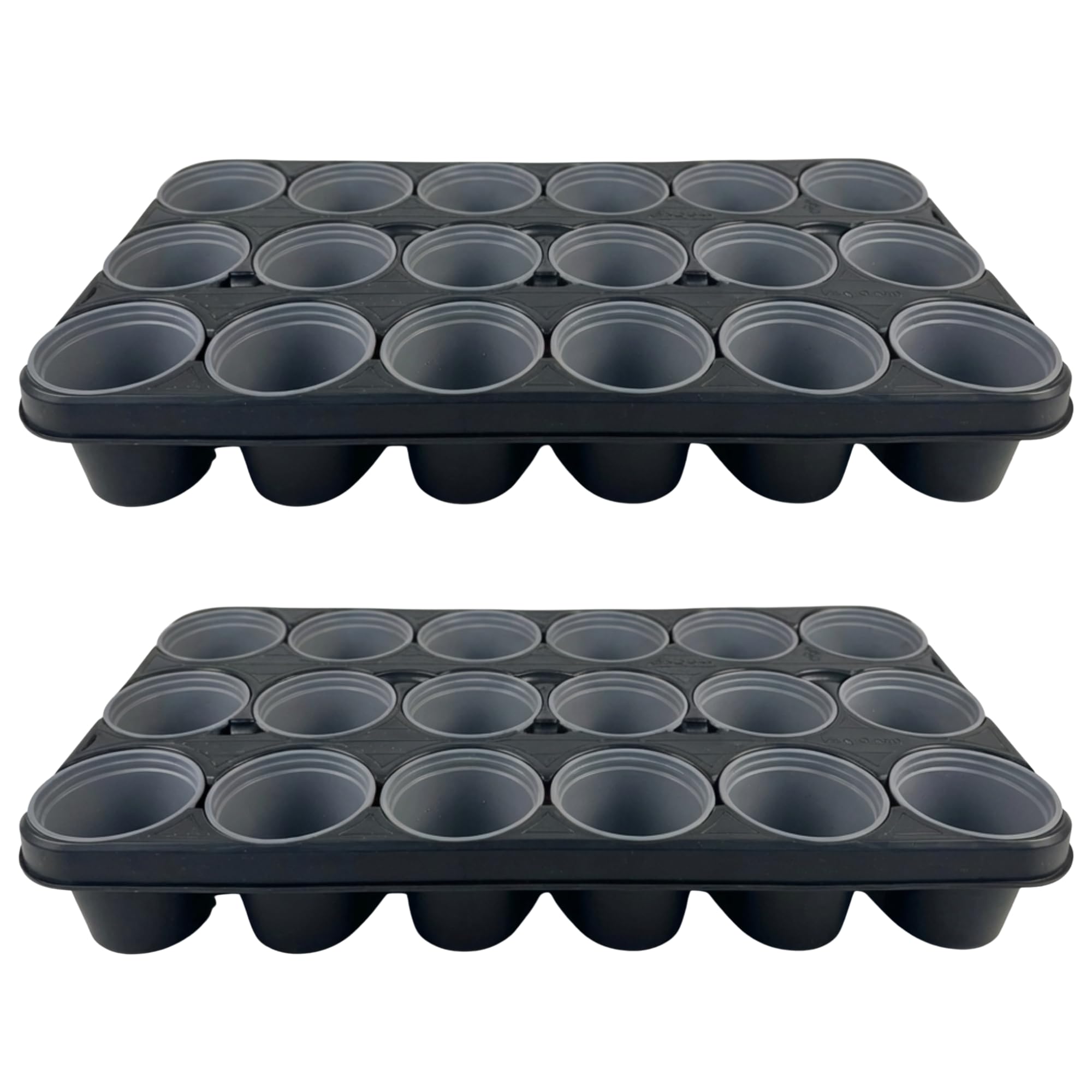 Nutley's Black 18×9 Cm Plant Pot Shuttle Trays – Pack Of 2, Pot Carry & Propagation Trays (With Or Without Pots) (Without Pots)