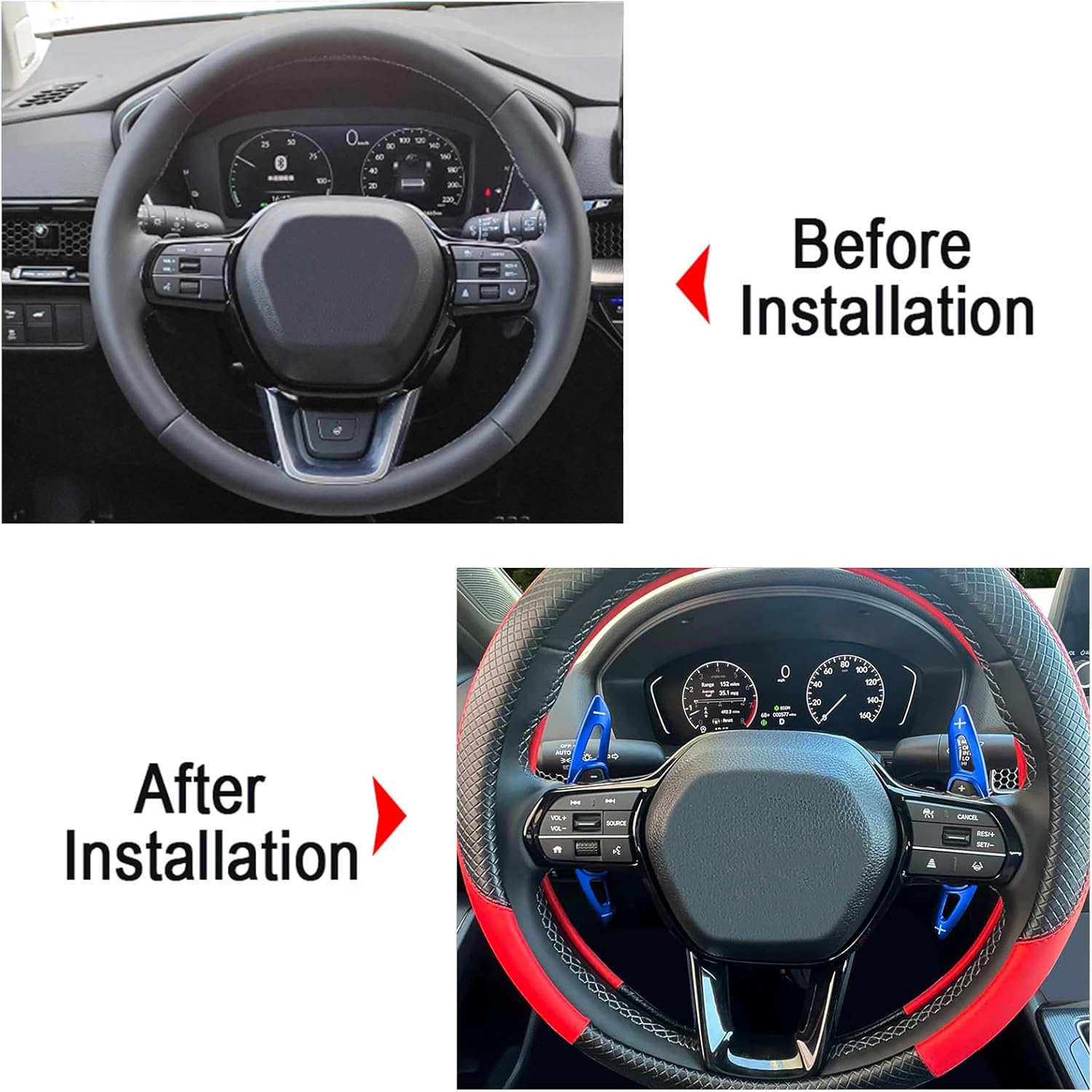 Aluminum Alloy Steering Wheel Shift Paddle Extension Cover is Suitable for Honda 2022-2025, Compatible with Acura Integra 2023-2025(Blue)