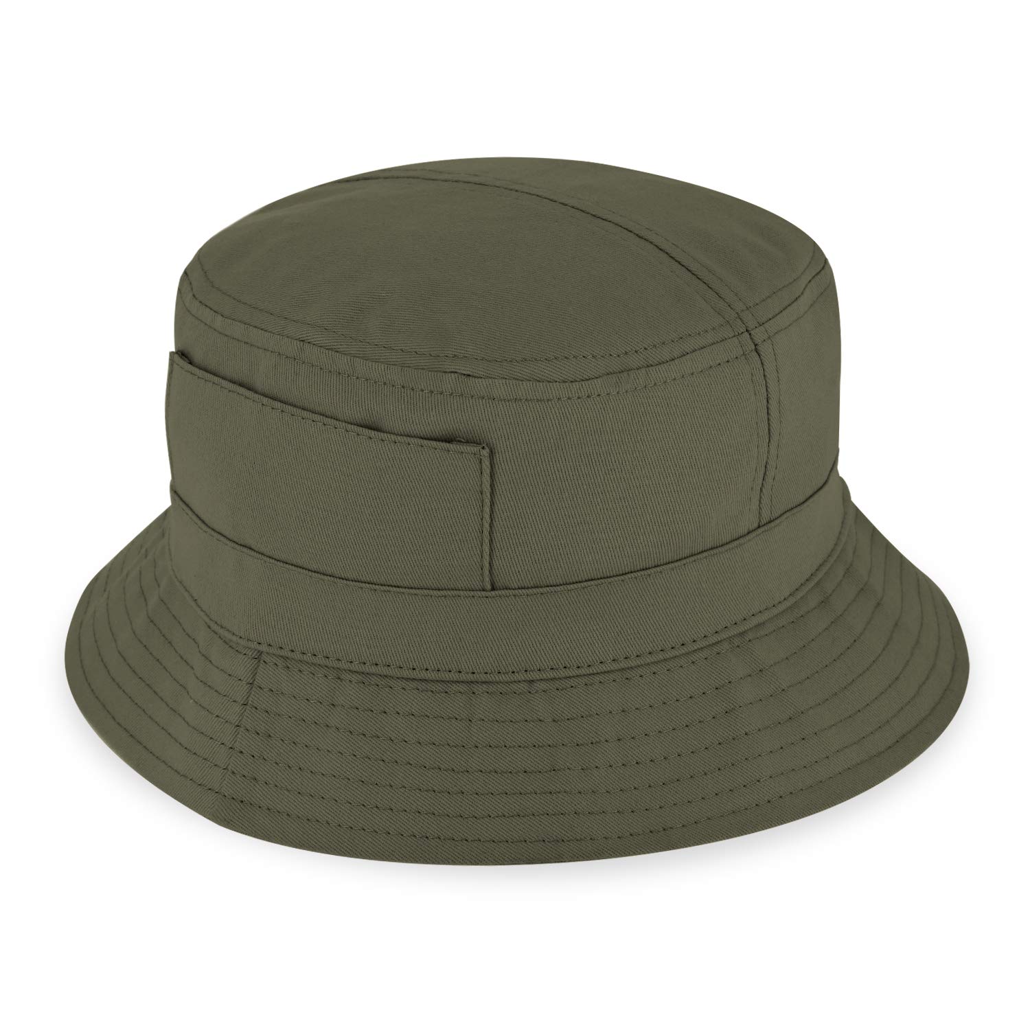 Fiebig Men's Olivegreen Fisher's Hat In Cotton | Unisex Outdoor Hat With Pockets & Zip Pocket | Bucket Hat In Many Colours & Sizes (61-Xl, )
