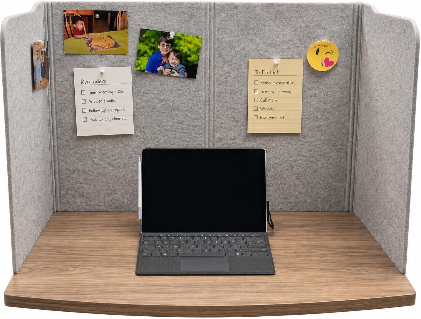practical products Portable Acoustic Divider - Home Office freestanding - Classroom - Teaching Organizers - Desk Space countertops - Testing Centers - Sound dampening - Computer Desk (Small Grey)