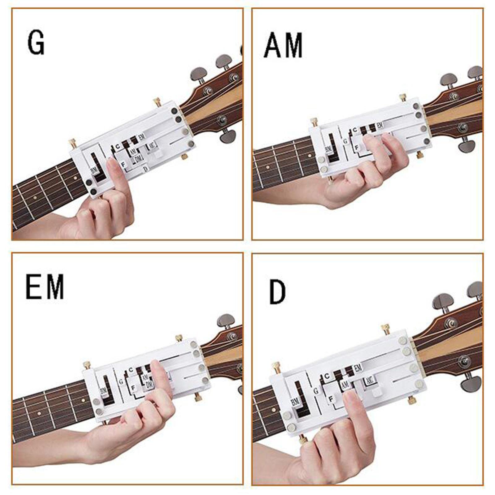 Teaching Aids per Chitarra Pratica Strumenti Assistenti Apprendimento Corde Accessori Funzionali in Plastica Adatto a Adulti Ragazzi, White