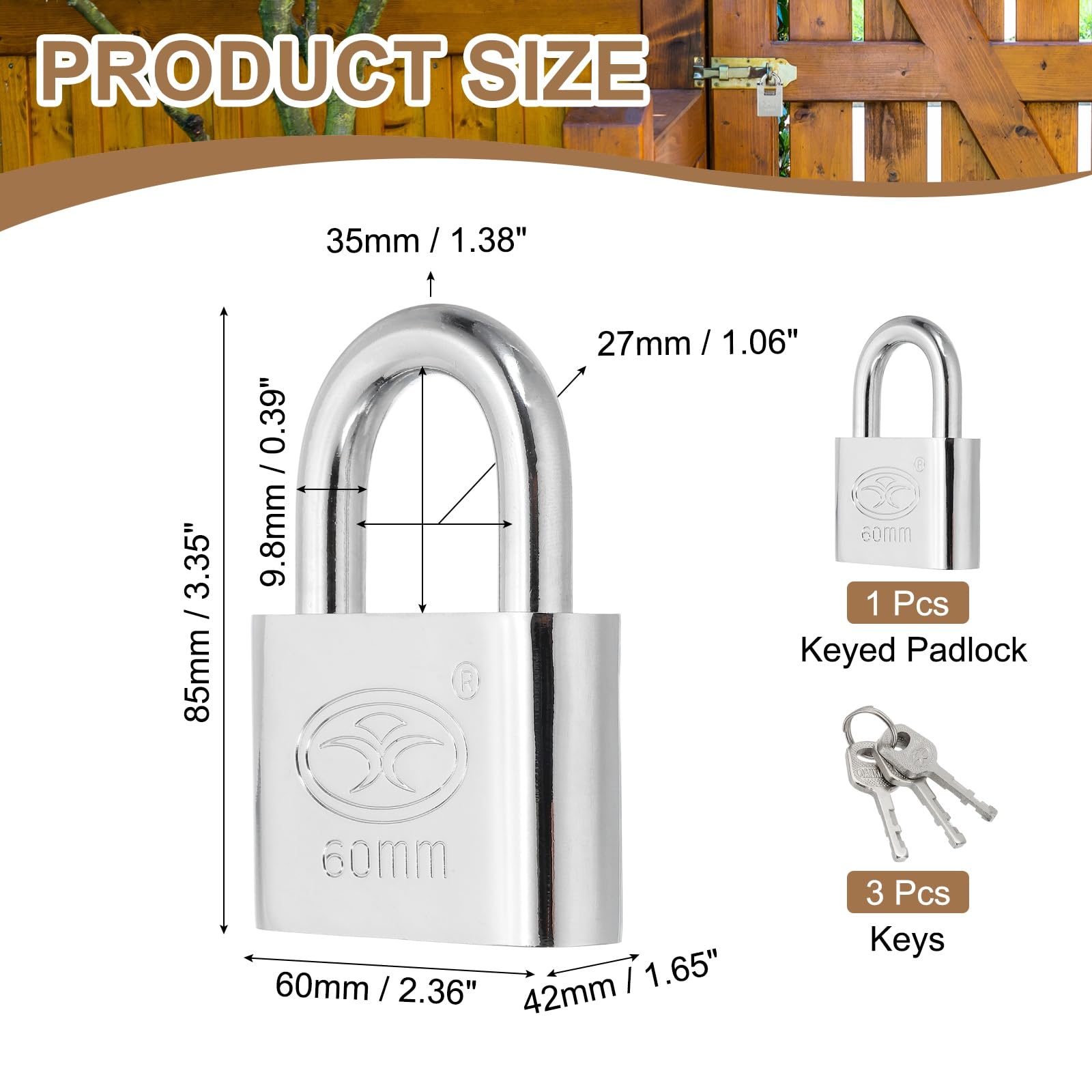 PATIKIL Keyed Padlock - Image 2