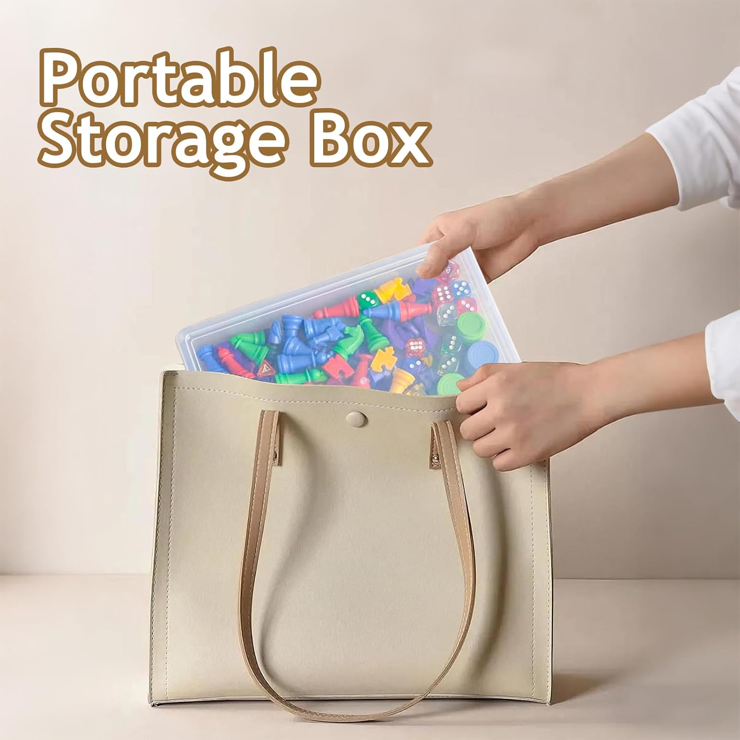 Board Game Storage, 3 Pack Stackable Board Game Storage Containers with Snap Tight Latch Lid, Portable Plastic Case Bin for Games Puzzle Magazine A4 Paper Craft Hobby, Fit 8.5 x 11 Paper