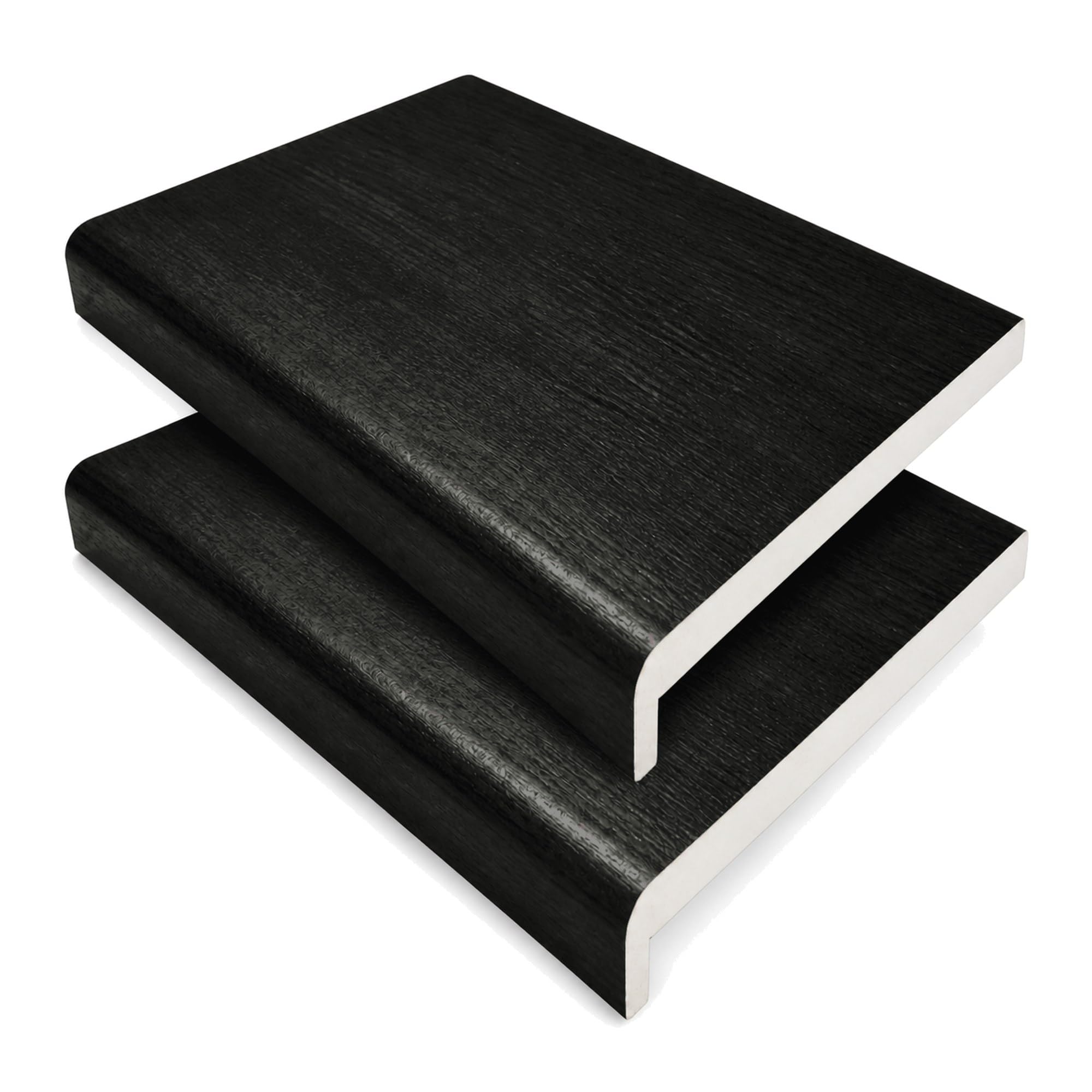 150mm x 2m Black Ash uPVC Fascia Capping & Sill Cover + End Caps – 2 Pack