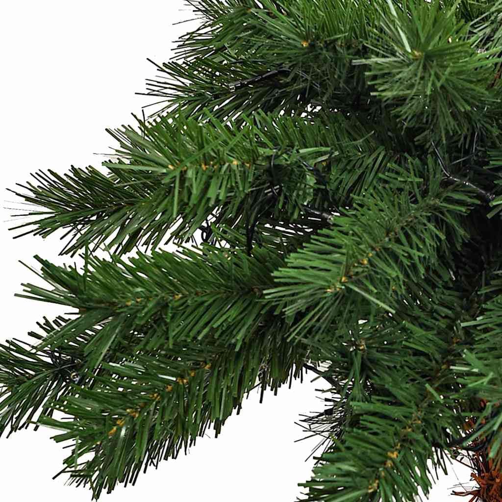 Choinka LED, 210 cm, 200 świateł, zielona i brązowa, PCW i stal