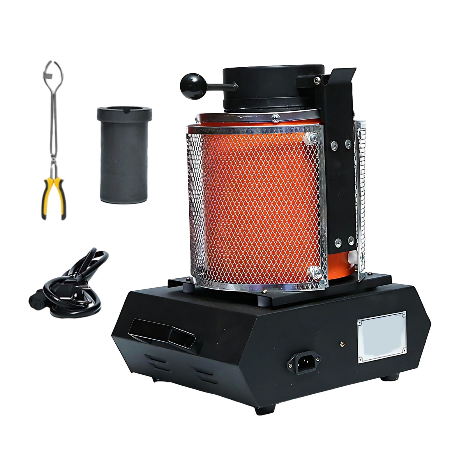 Horno eléctrico de fusión de metales de 1800W con crisol de grafito para proyectos de joyería