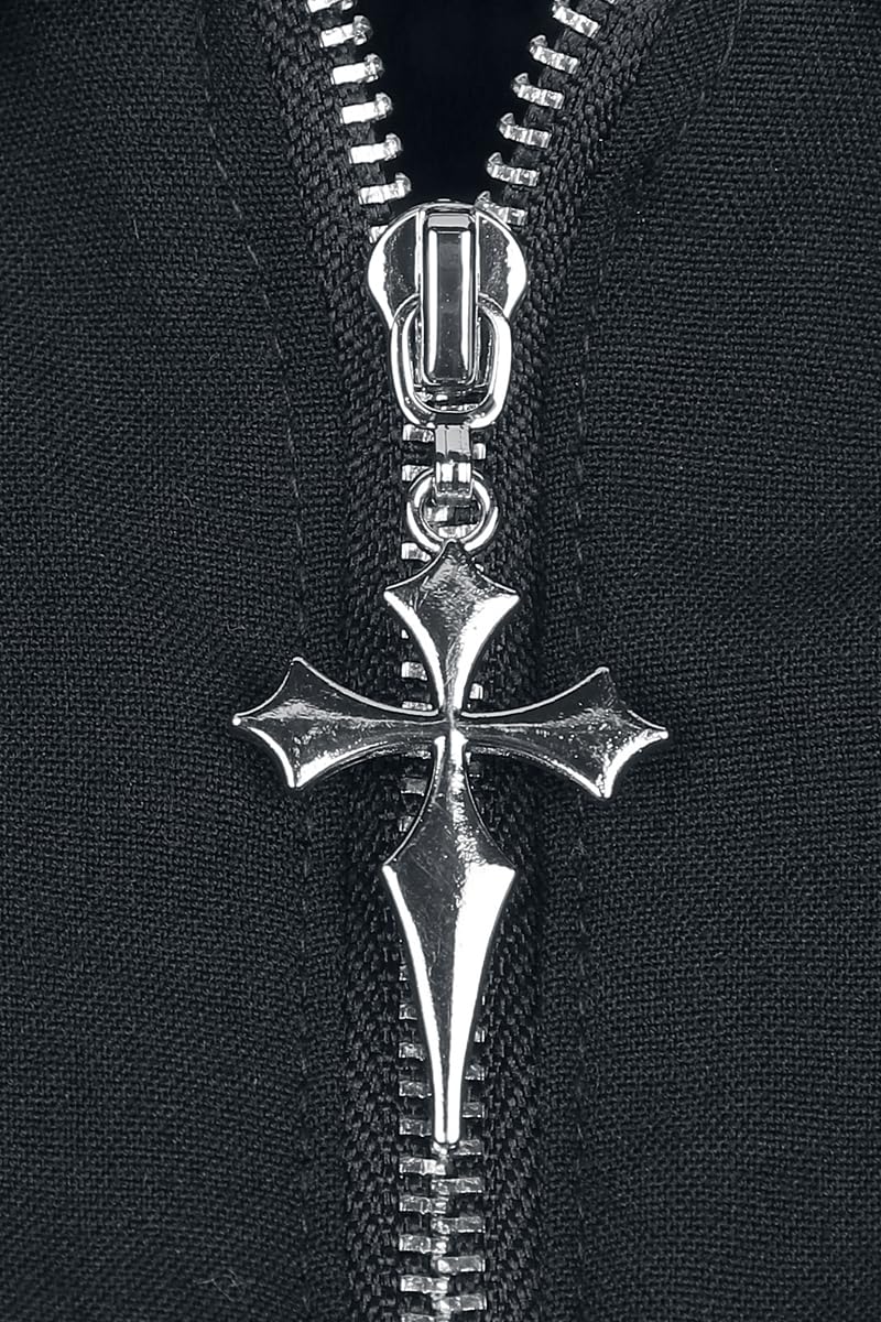 Gothicana by EMP Damen schwarzes A-Linien-Kleid mit Metalldetail