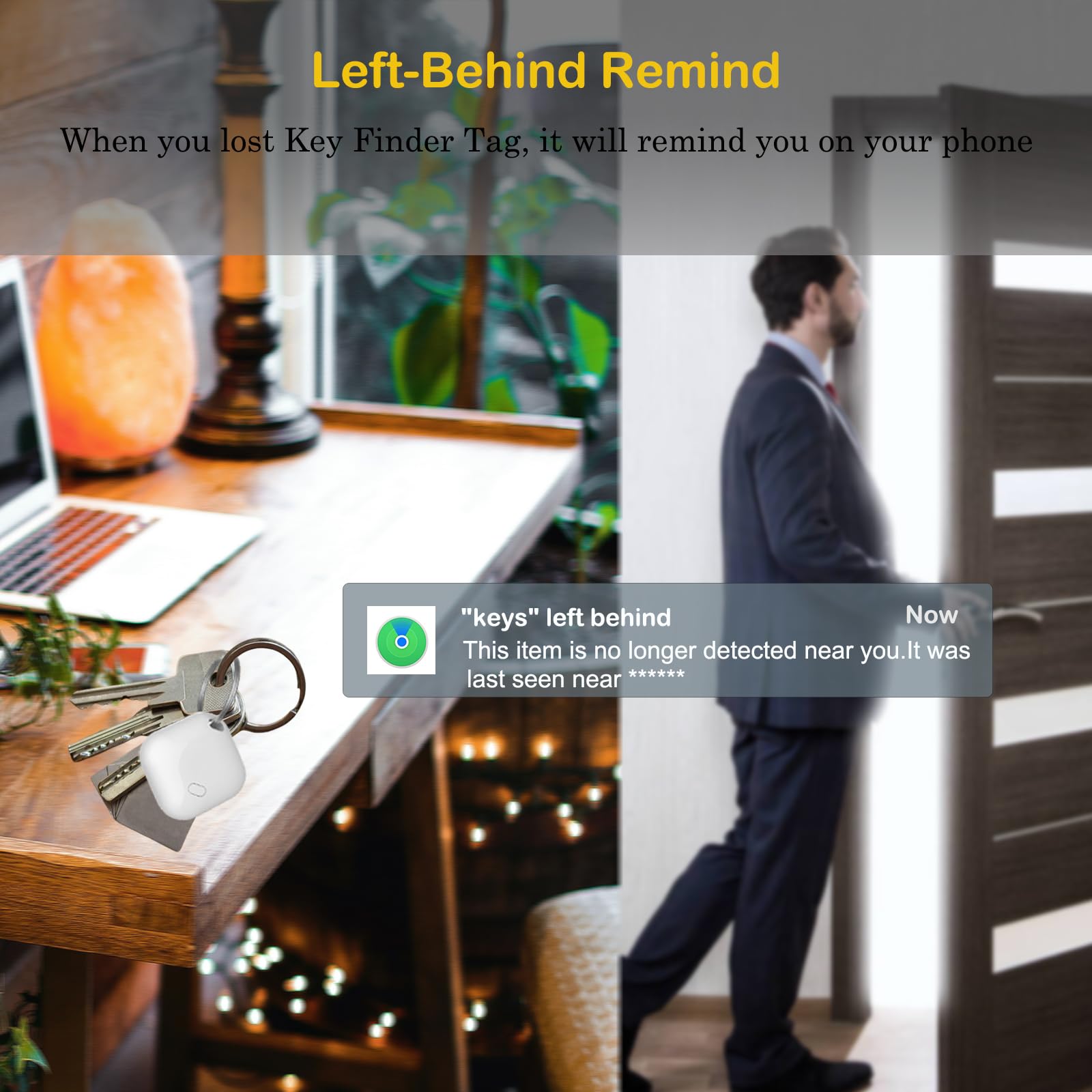 YANLOYZW Key Finder&Tracker, Bag Locator Tag for Keys, Wallets, Bluetooth Tracker Work with Apple Find My (iOS Only), Replaceable CR2032 Batteries, Privacy Protection - 2Pack