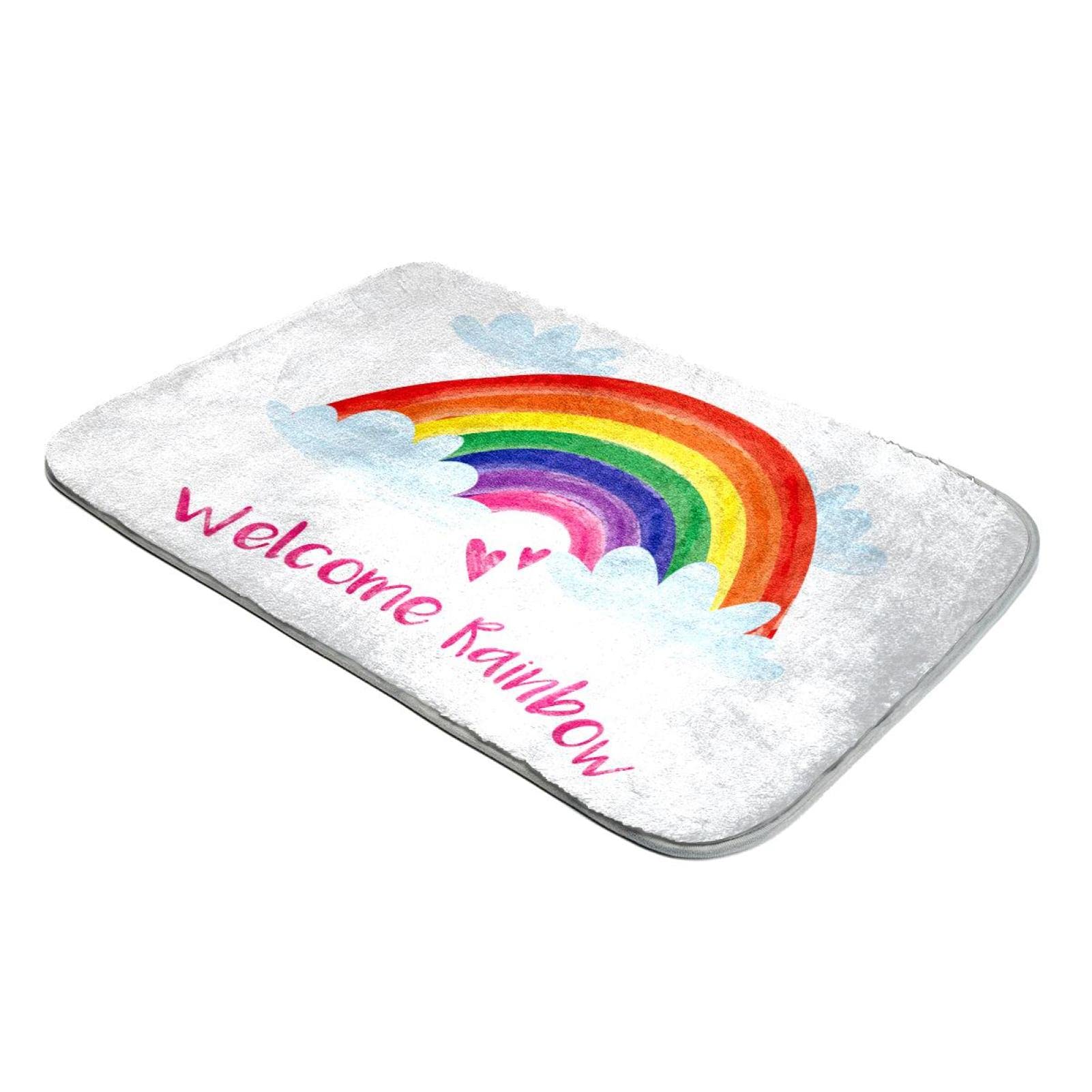 Tapis à poils longs arc-en-ciel pour créer un coin lecture cosy au salon