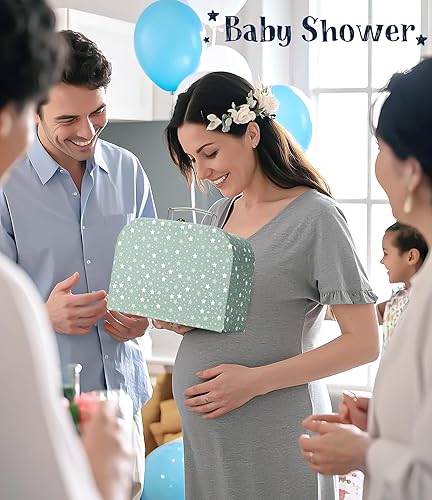 Miniatura 8 de Golray Regalos para baby shower, 9 piezas esenciales para recién nacidos con zorro amorosomantamamelucosonajero de maderacalcetinesbaberomaleta,