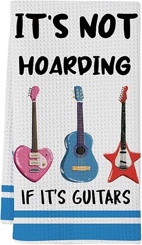 Tian Zhun Regalos de guitarra para mujeres, regalos para amantes de la guitarra, toallas de cocina, toallas de agua para decoración de cocina y