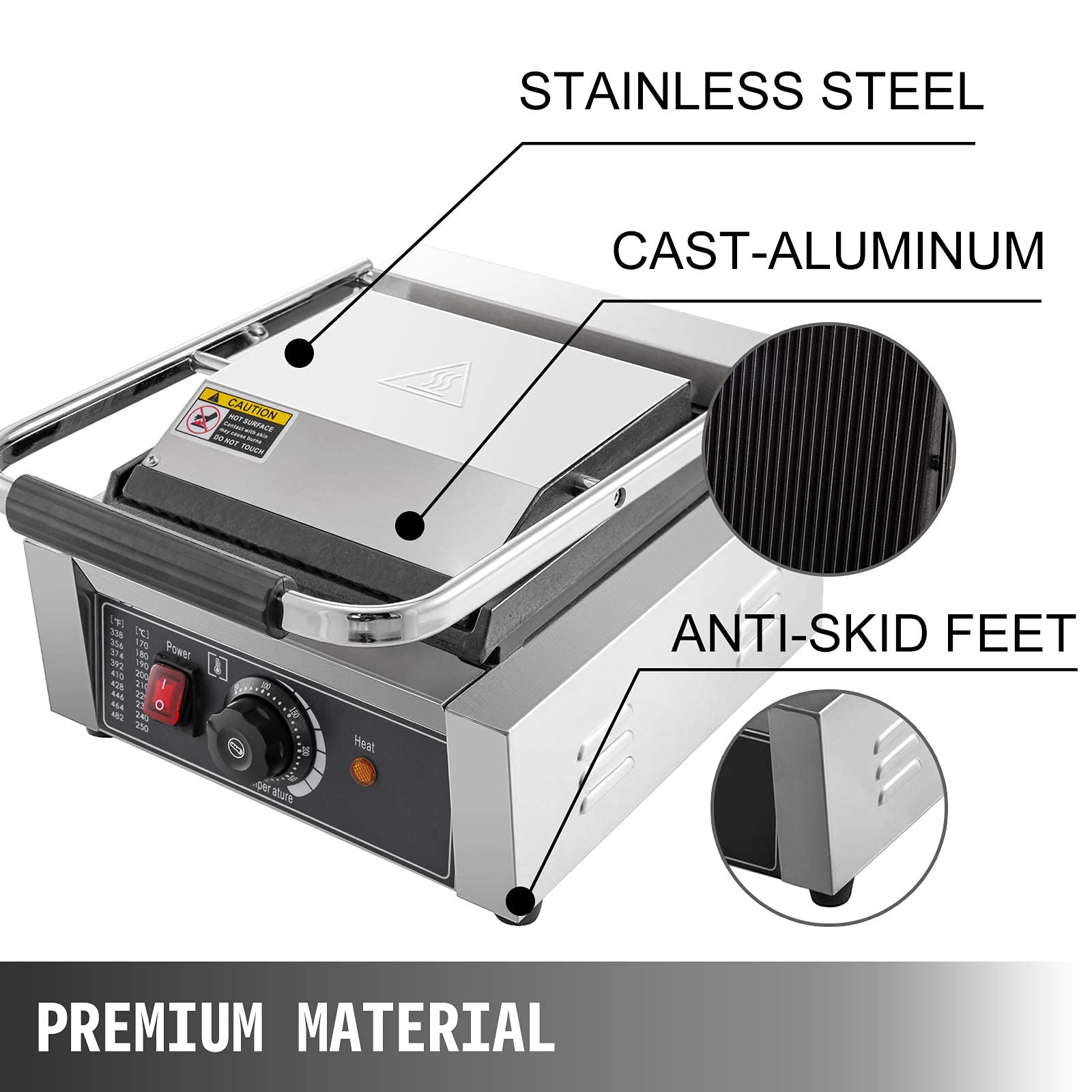 Komercyjna Prasa Panini Grill Elektryczna Prasa Do Kanapek Grill 1800 W Prasa Do Kanapek Toster Pojedyncze Głowice Prasa Do Grilla Panini Toster Komercyjna Maszyna Do Kanapek Do Kuchni