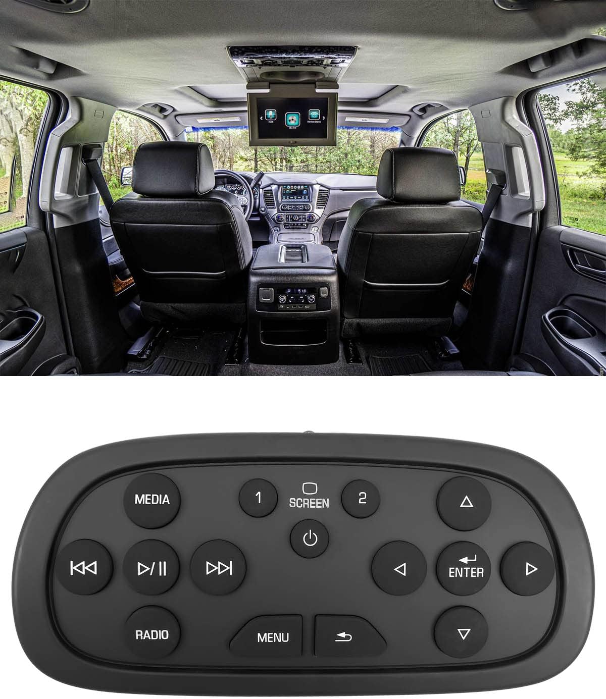DVD Entertainment Video Remote Control Fit for Chevy Silverado 1500/2500HD/3500HD GMC Sierra Yukon Buick Cadillac SRX/XTS 2013-2021 Rear Overhead Display Screen Control Replaces 23432161 84012997