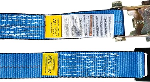 Vista 99 de Mytee Products Paquete de 20 correas de trinquete de 2 pulgadas x 30 pies con gancho plano, WLL 3,333 amarre de remolque, rojo para plataforma