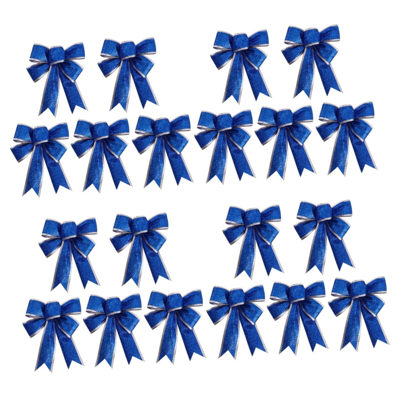 LALAFINA 20piezas Cintas De Tela Brillantes para Decoración Navideña De y Adornos De Árbol Azul