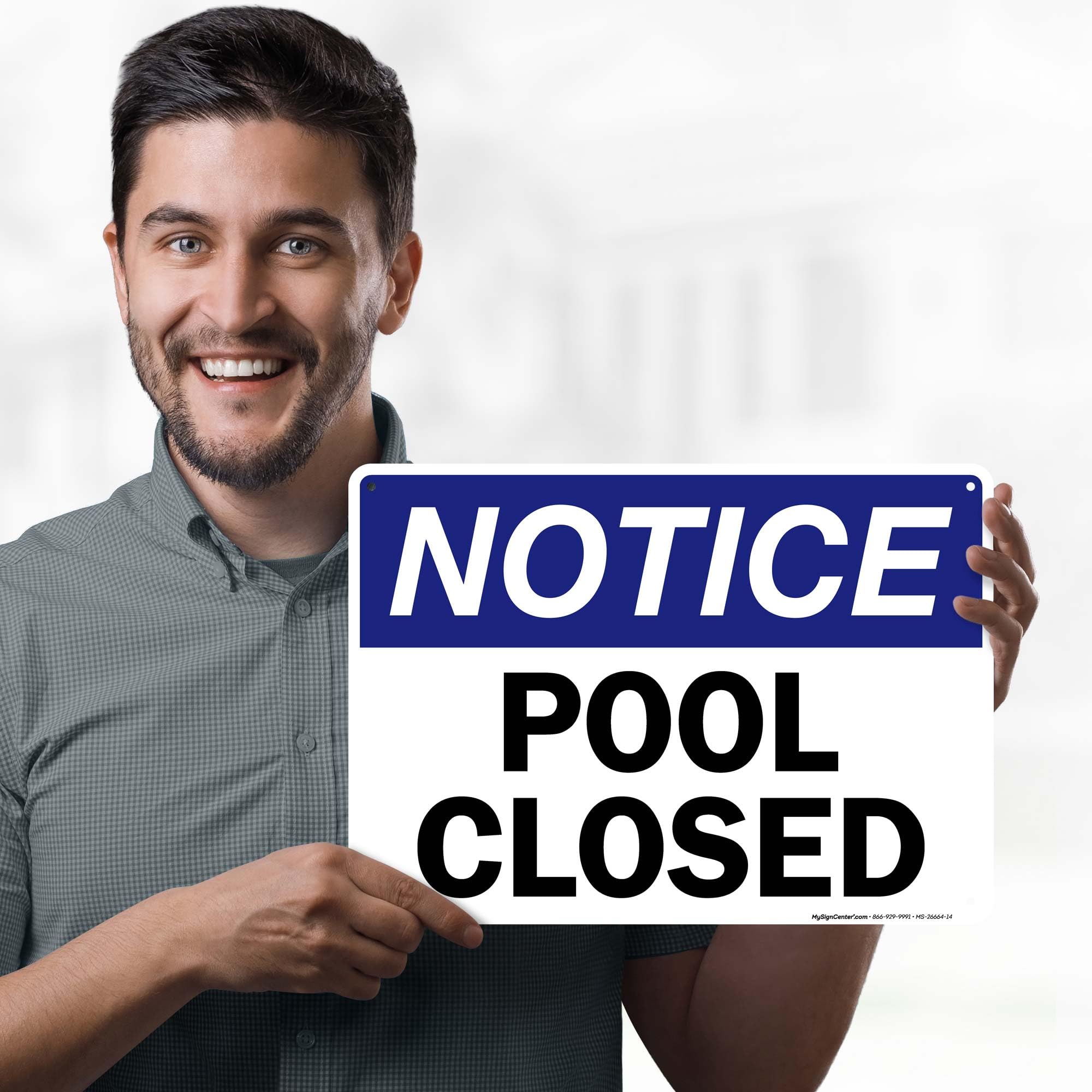 Pool Pool Closed Sign, 10x14 Inches, Rust Free .040 Aluminum, Fade Resistant, Made in USA by My Sign Center