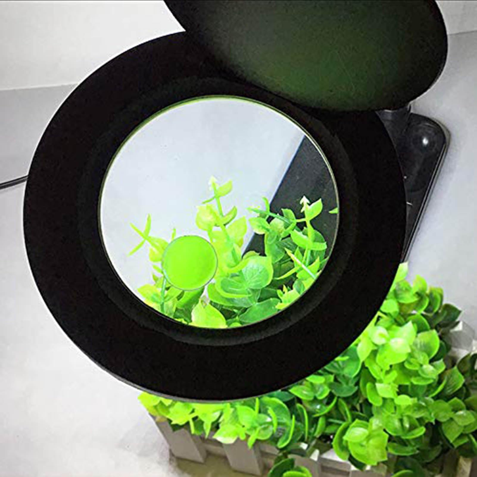 Lámpara de Escritorio LED con Lupa, lámpara con Lupa LED, con Base, Lupa táctil Manos Libres, Brazo Giratorio Ajustable para Trabajo, Lectura, Pasatiempos, Costura, Manualidades Lectura