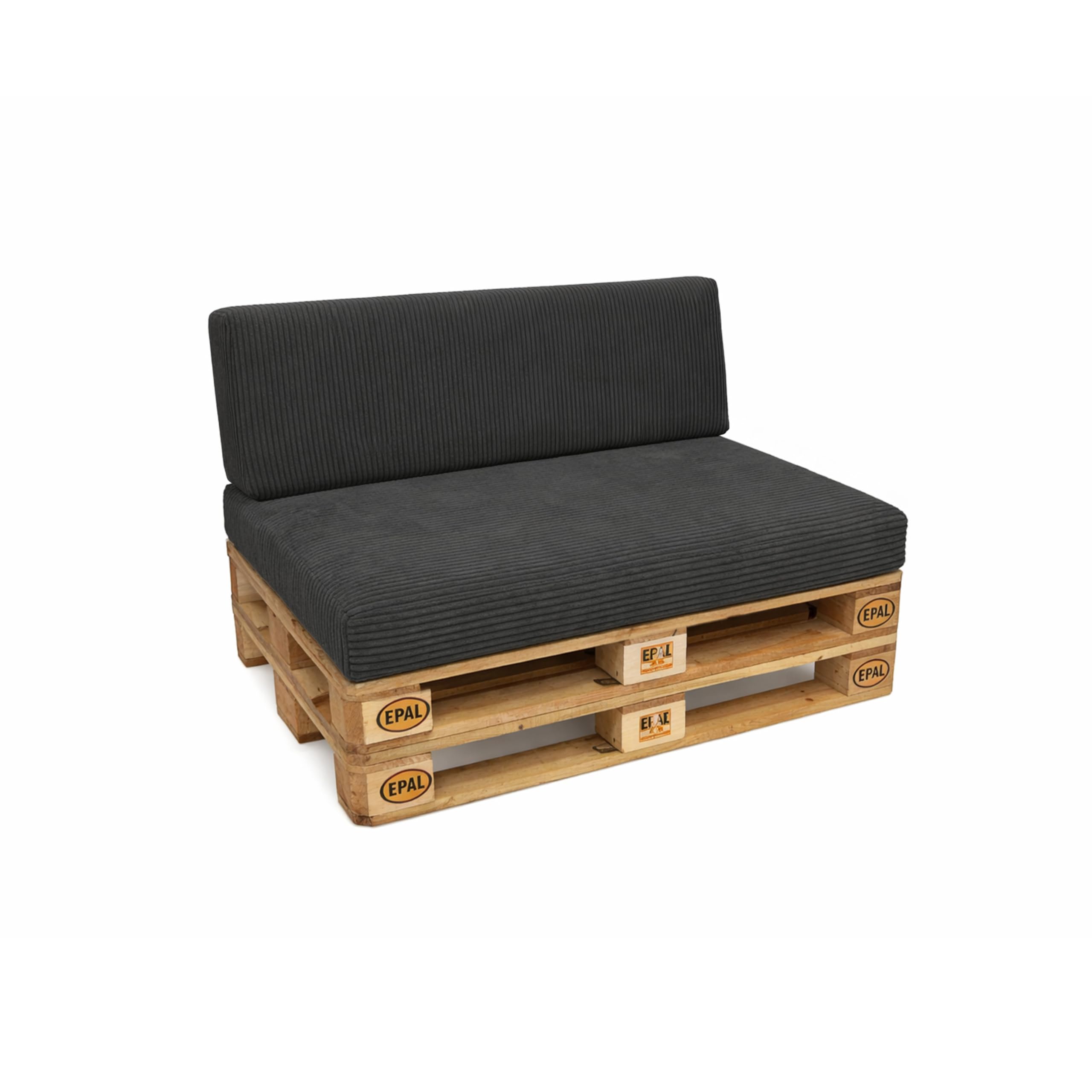 POKAR Euro Pallet Seating Set of 2: 1x seat cushion 120x80cm + 1x back cushion 120x40cm, cold foam, removable covers, Home Garden Furniture DIY, indoor outdoor pillow, without pallets, Beige — view 267