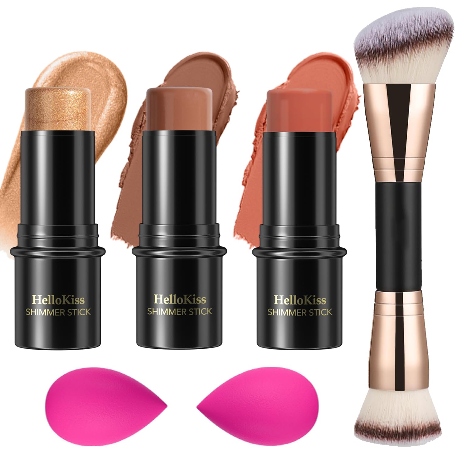 3 Pcs Cream Contour Stick Makeup Kit, Shades with Highlighter