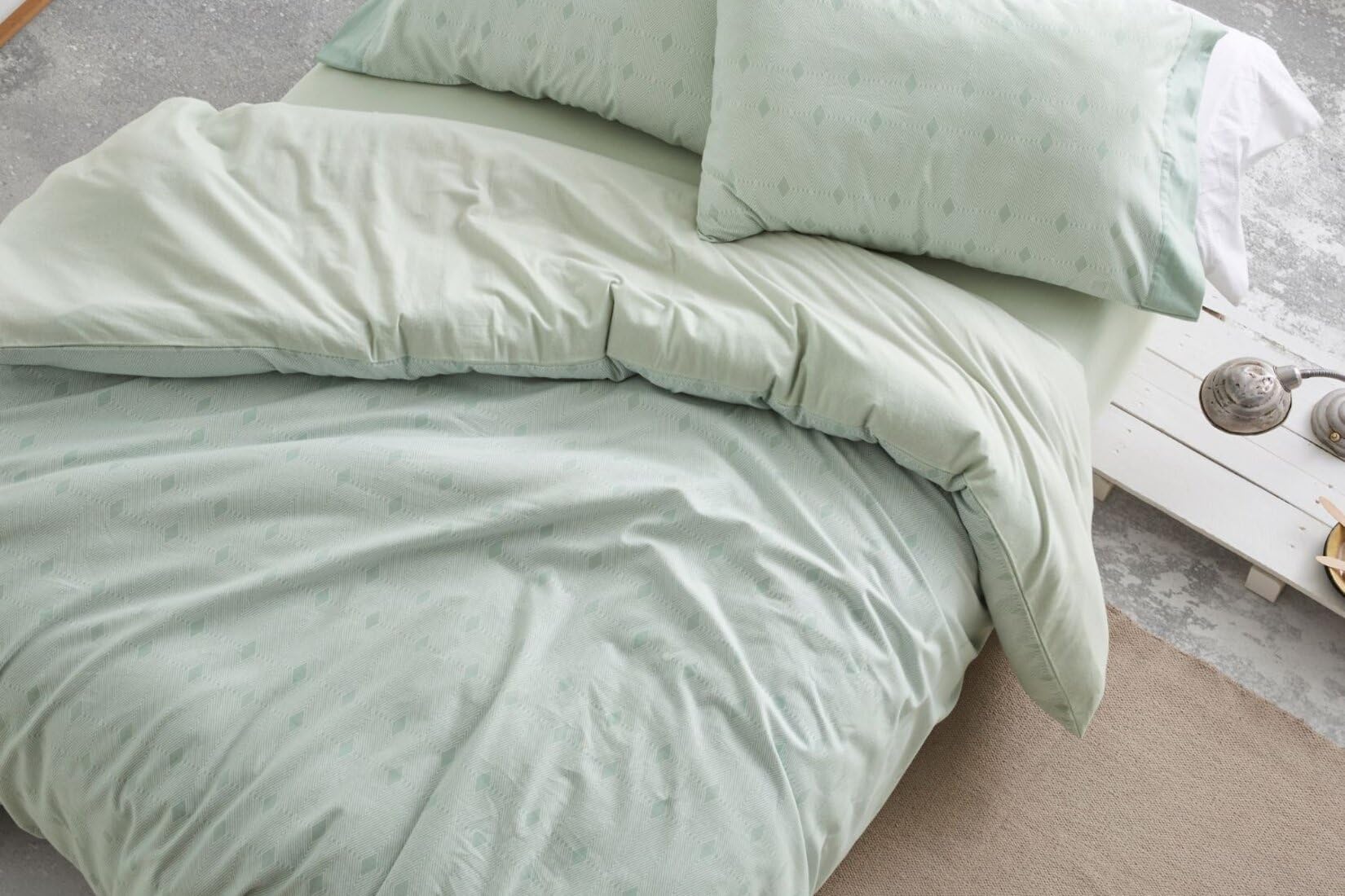 Burrito Blanco Flannel Duvet Covers | 135 cm Wide Bed (+ Available Sizes) | Design 571 | Mint (135 x 190/200 cm)