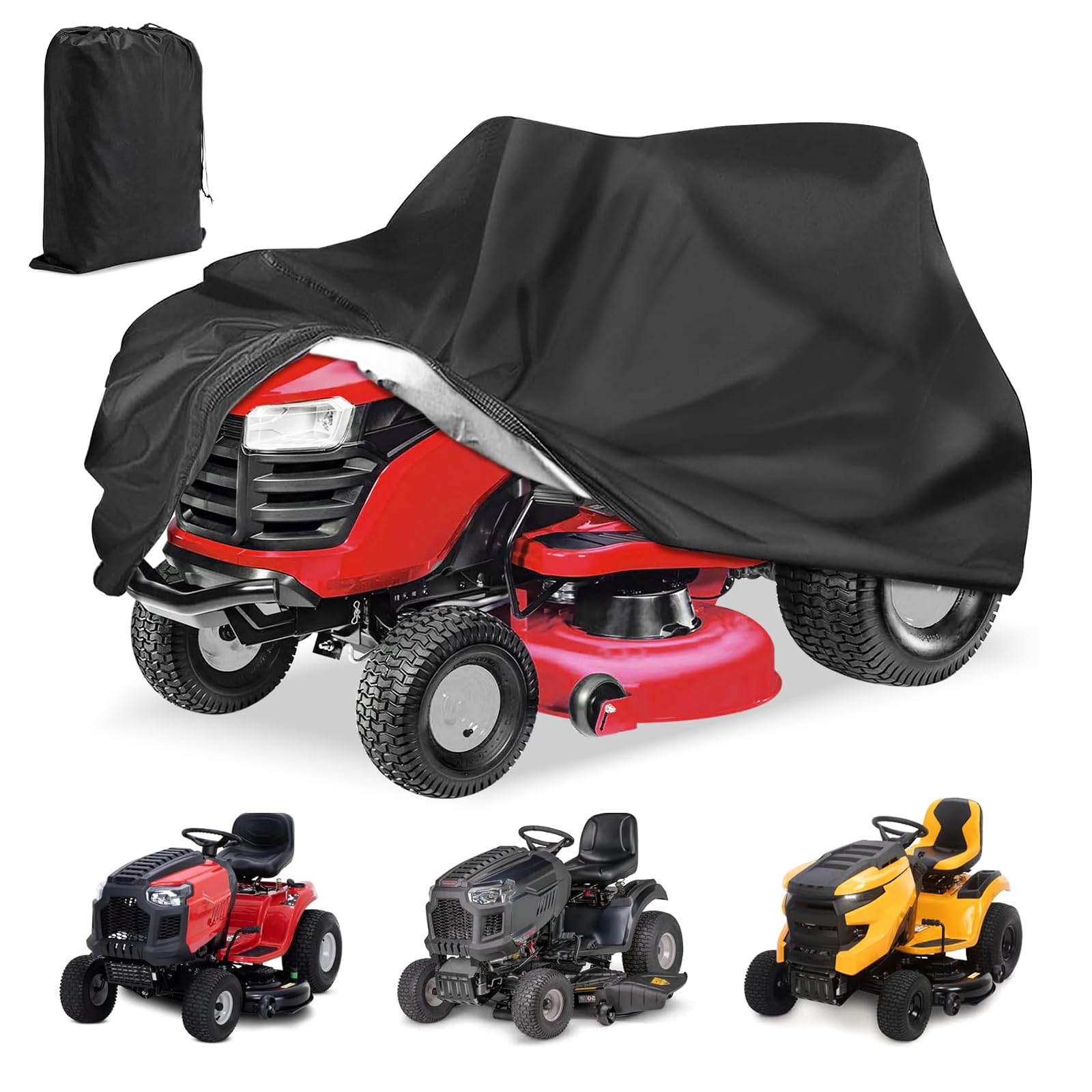 Housse de Tracteur de Jardin Oxford 420D Housse Tondeuse Autoportée | 183 X 137 X 117 cm Bâche de Protection Tracteur de Pelouse Coupe-Vent, Anti-Pluie, Anti-Poussière et Anti-UV