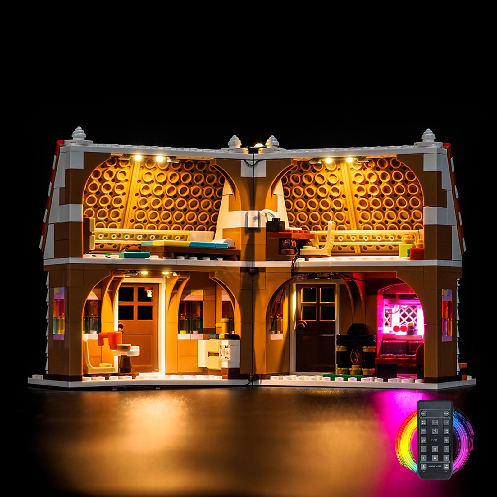 LocoLee RC Led Light Set Compatible with Lego 40809 Festive Gingerbread House Led Decoration Lighting Kit Compatible with Lego 40809 Building Blocks Model,Only Lights Set,No Model