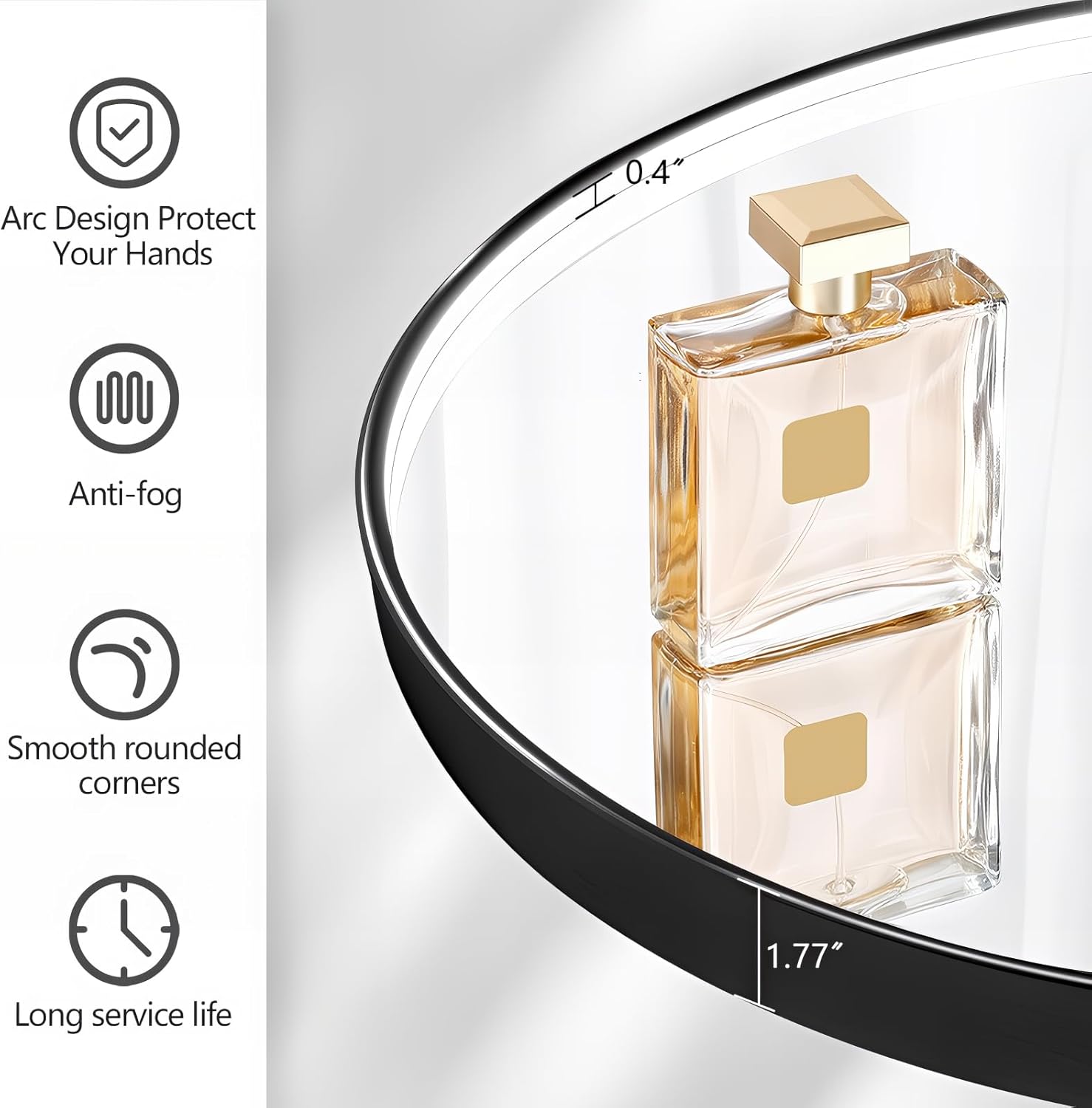 Niccy Arched LED Bathroom Mirror, 30"x20" Black Framed Arch Wall Lighted Mirrors, Arching Frontlit Vanity-Mirror with Memory Function for Bathroom Bedroom, Defogger and 3 Color, Explosion-Proof