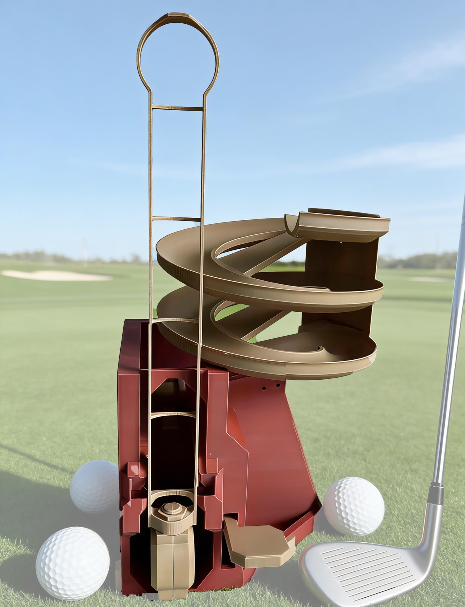 Golf Ball Tee Up Machine，Gol-f B-all Dispenser，Range Reload Go-lf Ball Dispenser-Golf Simulator Accessories,Required for Driving Range-Home Use