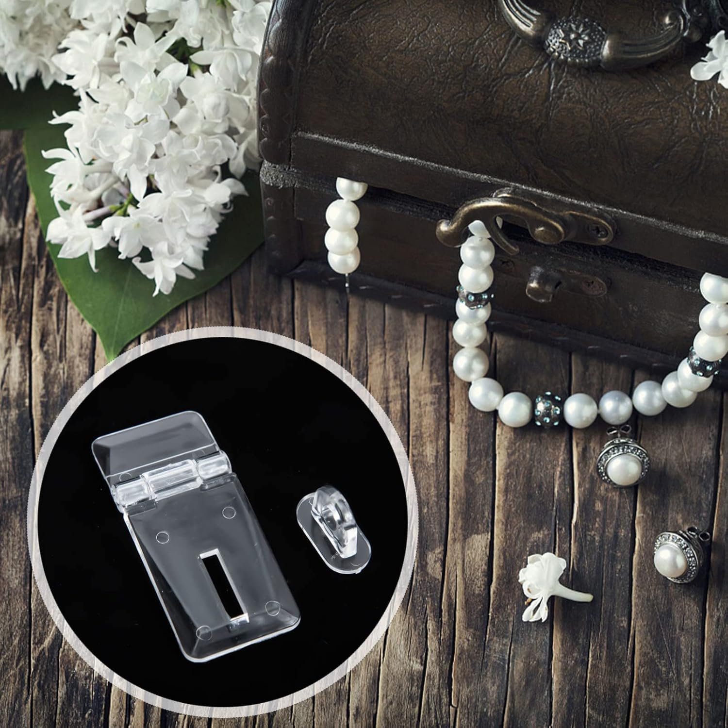 DOITOOL 180sets Acrylic Lock Hasp Hinges for DIY Projects Boxes Cabinets and Pet Cages Smooth Finish and Design for Versatile Use