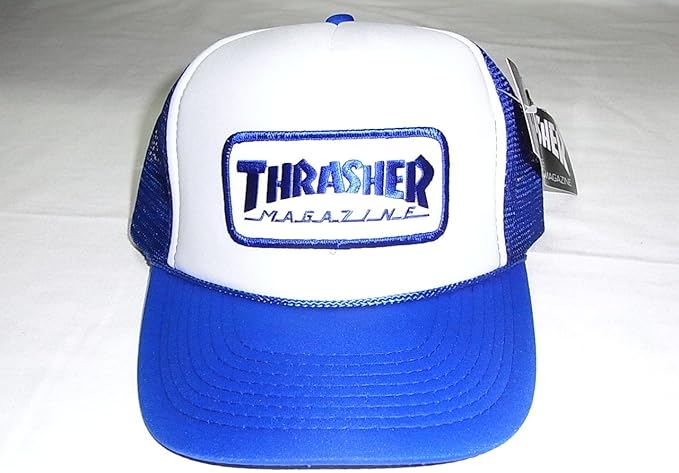 Amazon Thrasher スラッシャー パッチロゴ メッシュキャップ 白x青ブルー キャップ 通販