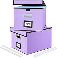 Vista 38 de Caja organizadora de archivos Huolewa con tapa, organizador de carpetas de archivos plegable para almacenamiento de documentos de oficina, caja