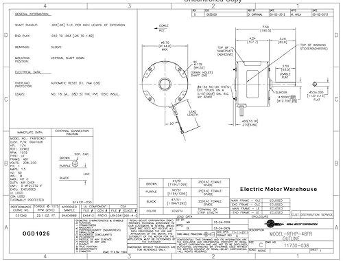 Miniatura 5 de Condensador de motor GoodmanJanitrol hp 1075 RPM 208-230V Century #OGD1026
