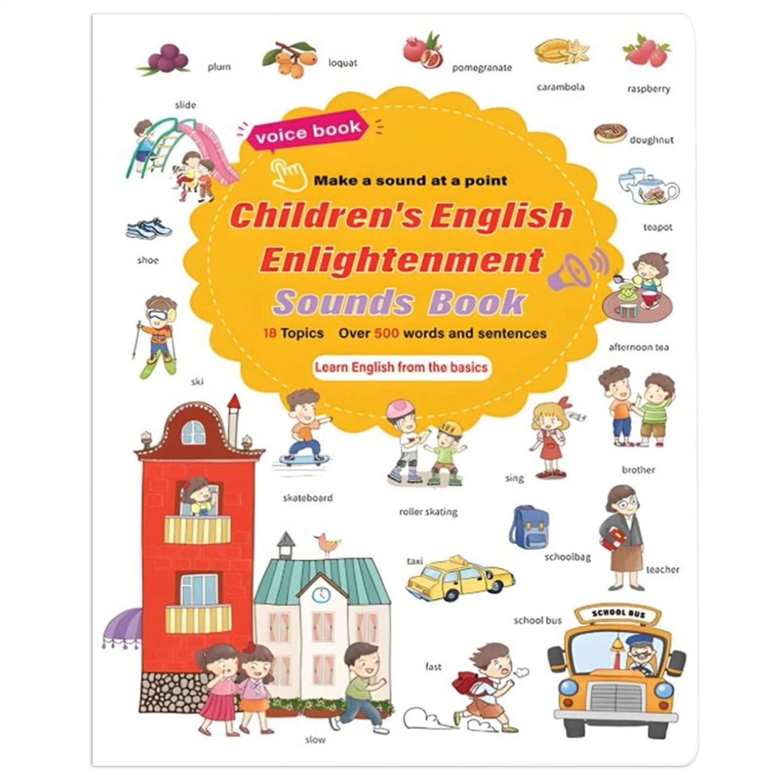 English Talking Book - Educational Reading Game for Preschool | Words Talking Interactive Audio Books with Fun Learning Activities & Engaging Storytelling for Kindergarten Library School Playtime and