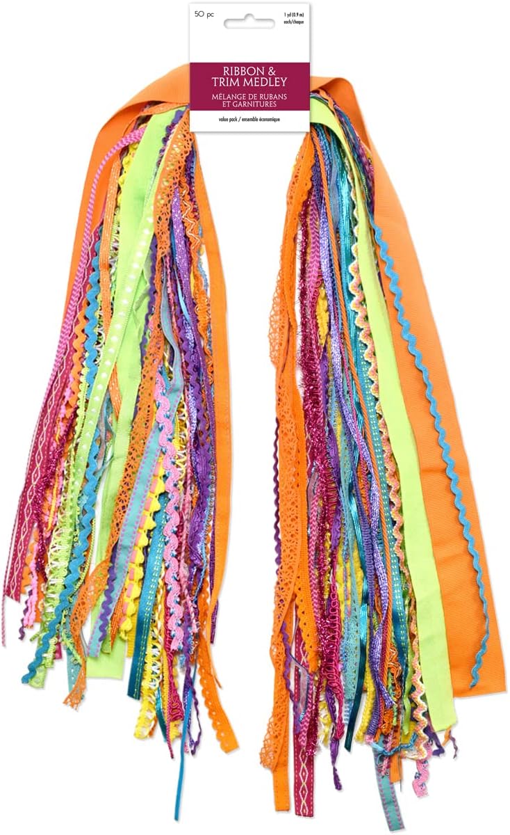 Ribbons for Crafts -30 Yd Pack Ribbon for Hair Ribbons for Girls Spring Ribbon Craft Fabric Trim Assorted Cute Decorative Bulk Sewing Trim Wrapping Bow Making Supplies Variety Scraps Bundle - Party