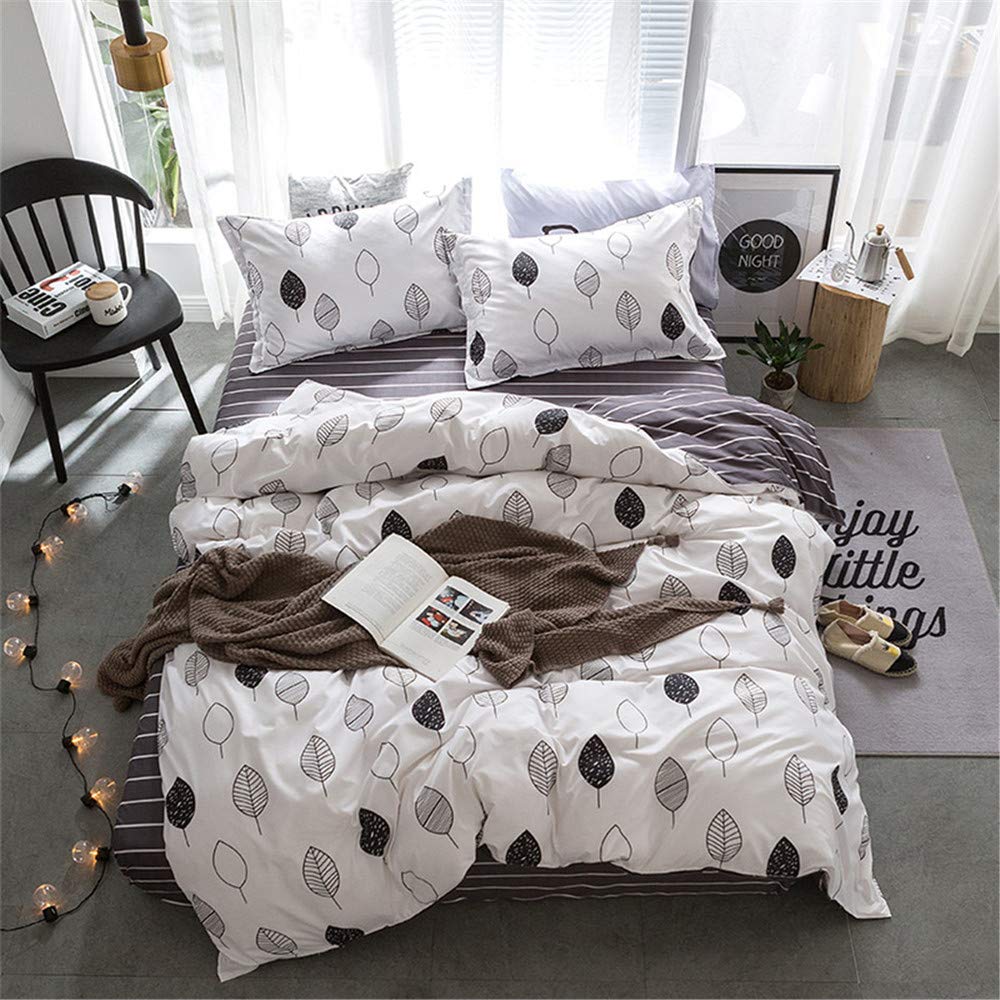 Housse de couette 220x240cm avec 2 taies d'oreiller motif triangle Chickw1