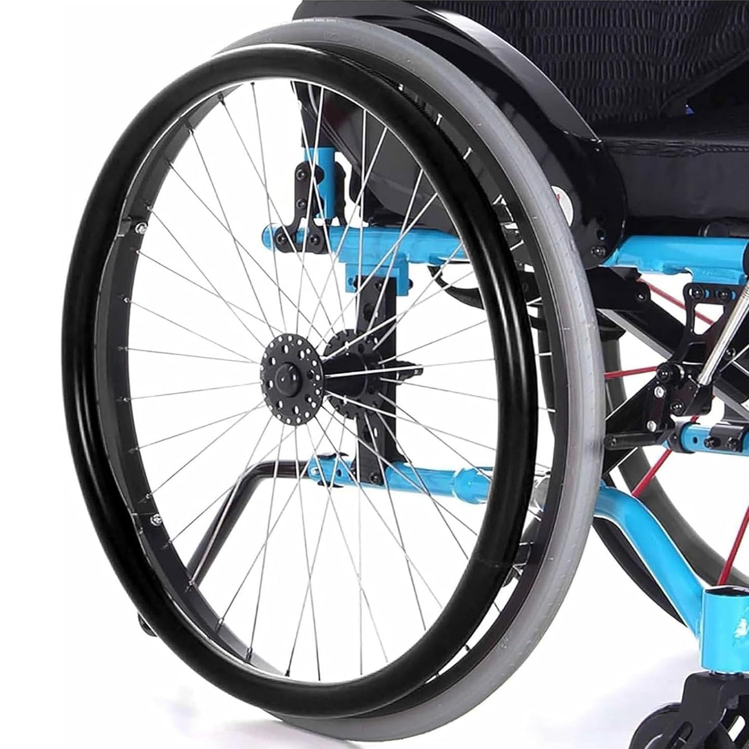 1 paio di coperture per sedia a rotelle da 61 cm, antiscivolo, resistenti all'usura, in silicone, per migliorare la presa e la trazione, accessori per sedie a rotelle (nero, 61 cm)