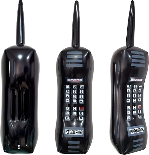 Miniatura 5 de Paquete de 2 cajas inflables para teléfono celular y boom box de los años 80, retro de los años 90, teléfono móvil y radio Boombox para accesorios