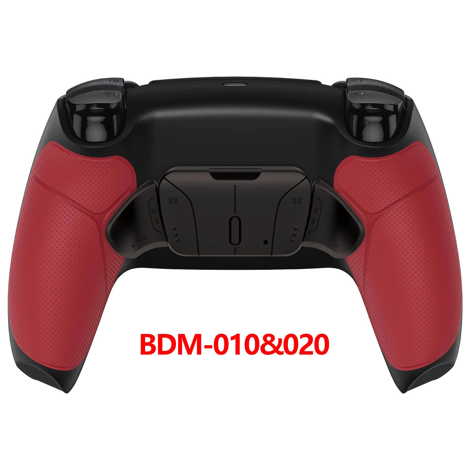 eXtremeRate Real Metal Buttons (RMB) Programable RISE4 Remap Kit para ps5 Mando BDM-010 & BDM-020 Actualización Board & Carcasa Trasera & 4 Palancas Botones Traseros para ps5 Control(Rojo Negro)