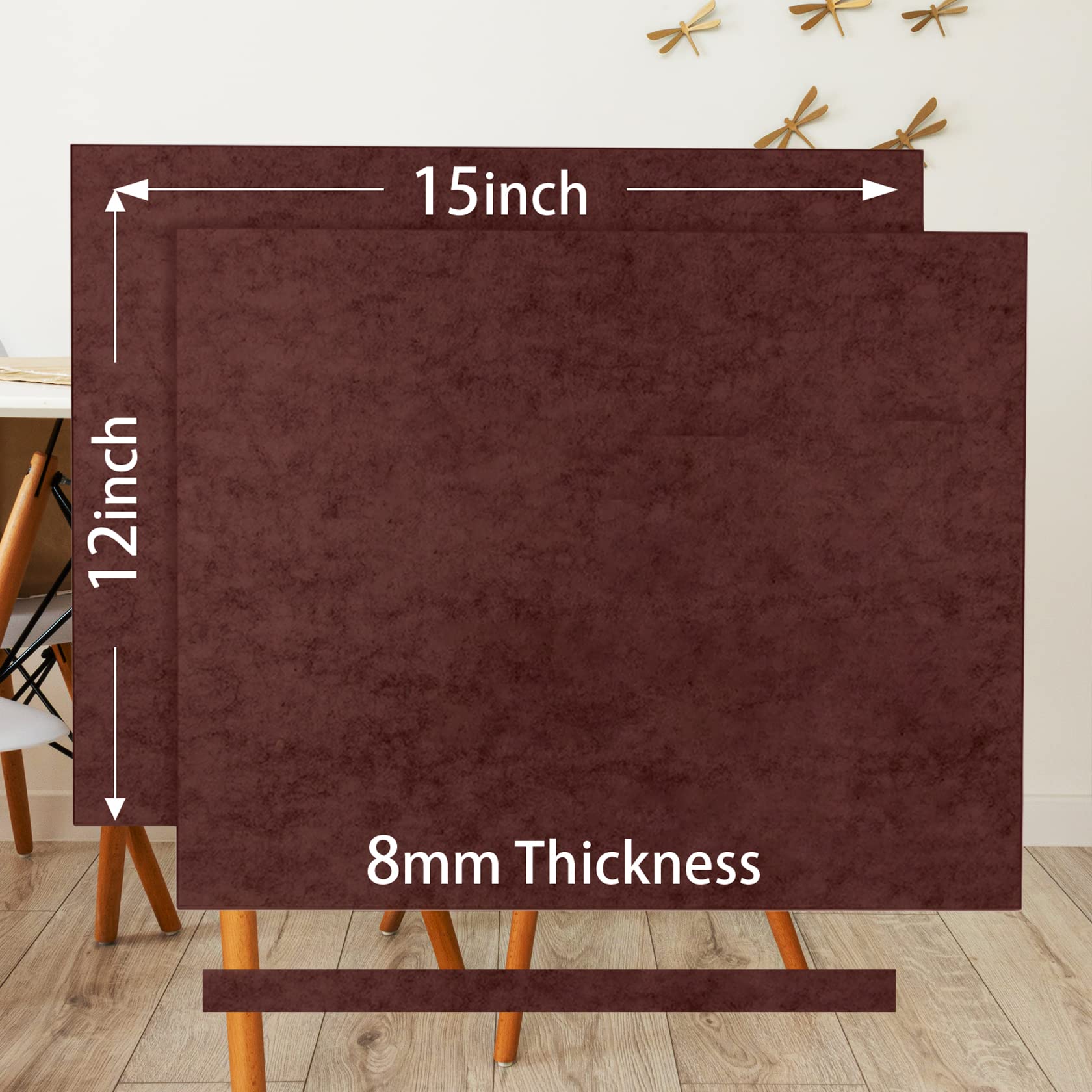 Paquete de 6 almohadillas de fieltro grueso para muebles (no adhesivas), almohadillas protectoras para muebles, hojas cuadradas de 8 mm de grosor para manualidades, almohadillas de fieltro